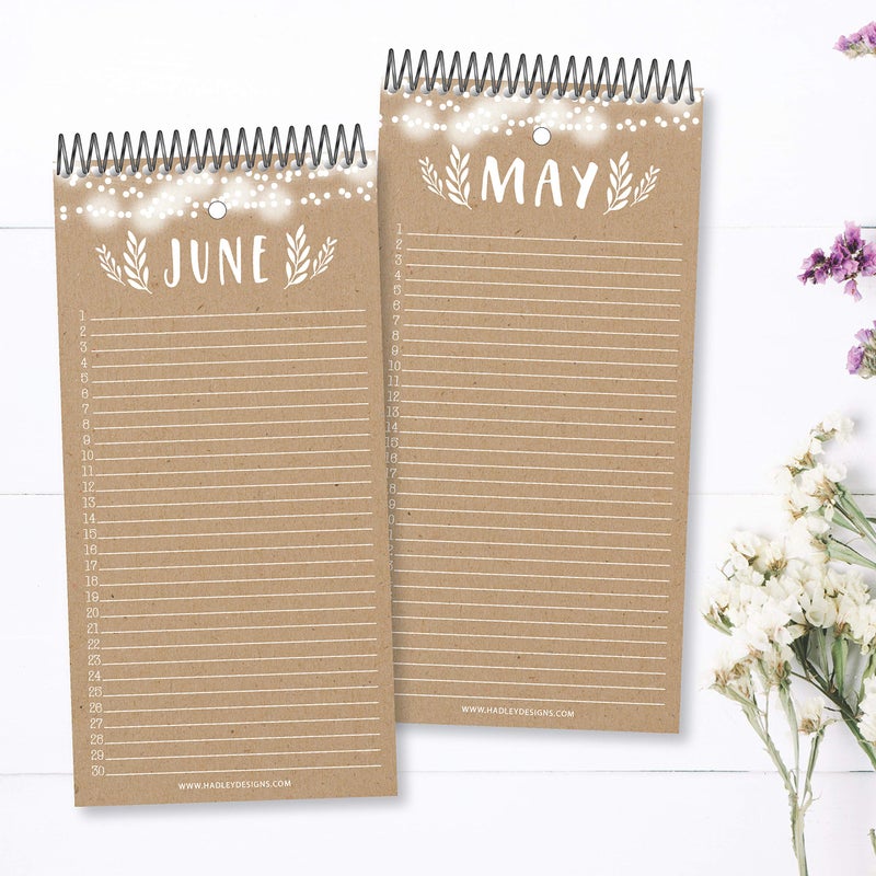 Hadley Designs Rustic Perpetual Birthday, Anniversary, Special Event Reminder Calendar Book Journal for Important Family Date Day Remembrance Wall Hanging, Bday Birthdate Gift Card Planner Organizer - Image 4